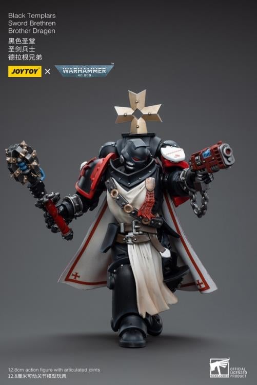 Warhammer 40k Black Templars Sword Brethren Brother Dragen 1/18 Scale Figure Gallery Image 9
