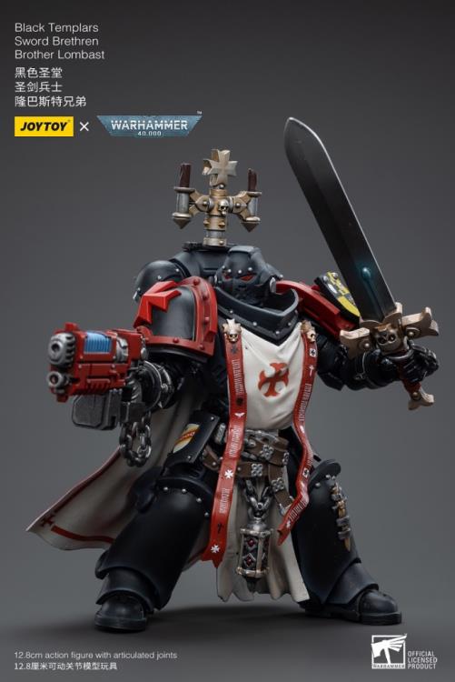 Warhammer 40k Black Templars Sword Brethren Brother Lombast 1/18 Scale Action Figure Gallery Image 4