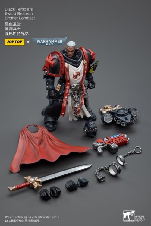 Warhammer 40k Black Templars Sword Brethren Brother Lombast 1/18 Scale Action Figure Gallery Image 9