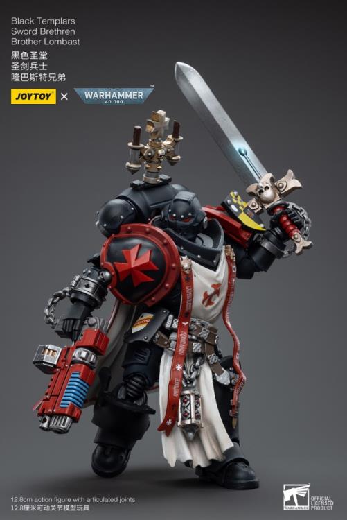 Warhammer 40k Black Templars Sword Brethren Brother Lombast 1/18 Scale Action Figure Gallery Image 8