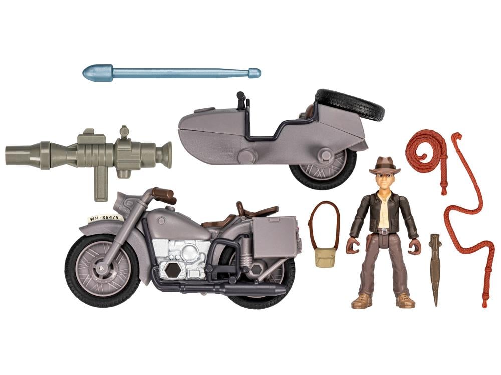 Indiana Jones Worlds of Adventure Indiana Jones with Motorcycle Action Figure Set Gallery Image 8