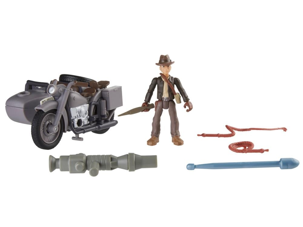Indiana Jones Worlds of Adventure Indiana Jones with Motorcycle Action Figure Set Gallery Image 7