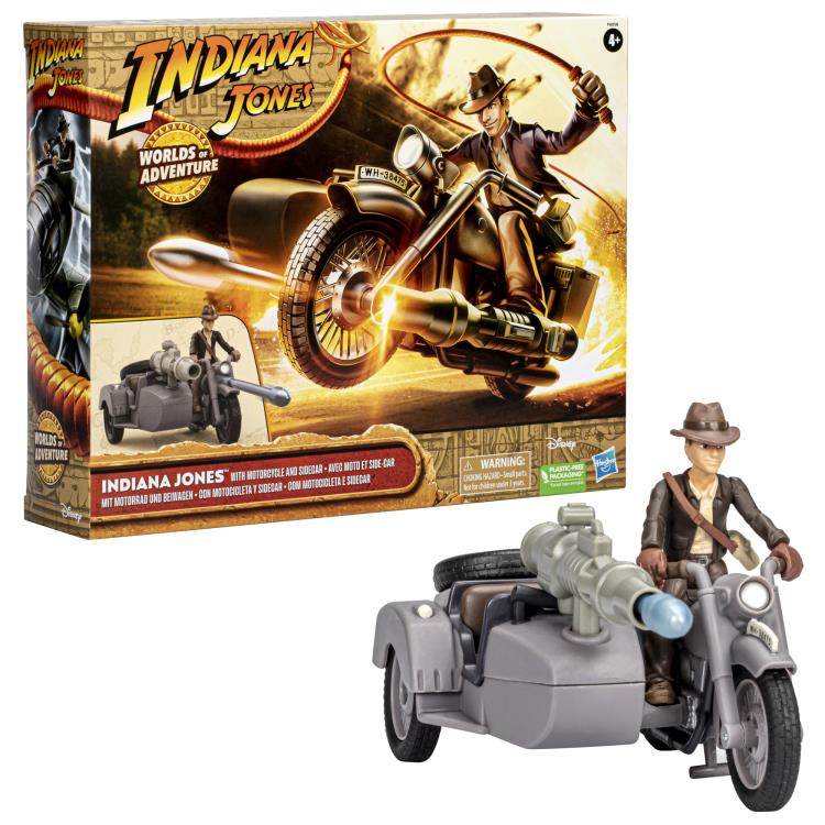 Indiana Jones Worlds of Adventure Indiana Jones with Motorcycle Action Figure Set Gallery Image 9