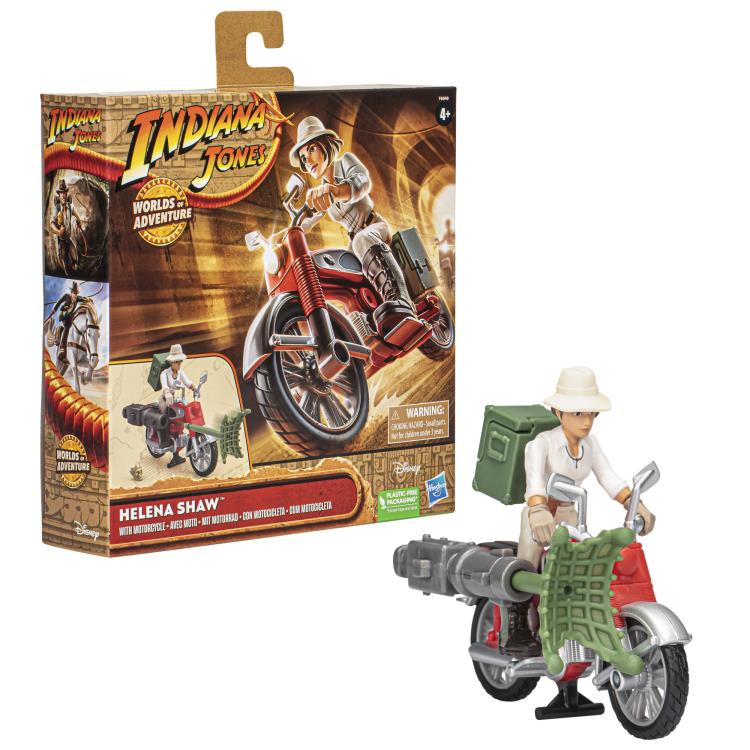 Indiana Jones Worlds of Adventure Helena Shaw with Motorcycle Action Figure Set Gallery Image 11