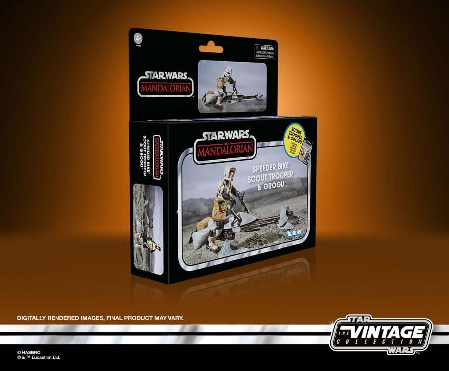 Star Wars: The Vintage Collection Speeder Bike with Scout Trooper & Grogu (The Mandalorian) Gallery Image 12
