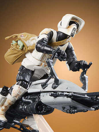 Star Wars: The Vintage Collection Speeder Bike with Scout Trooper & Grogu (The Mandalorian) Gallery Image 2
