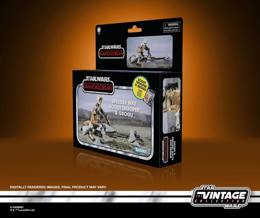 Star Wars: The Vintage Collection Speeder Bike with Scout Trooper & Grogu (The Mandalorian) Gallery Image 13