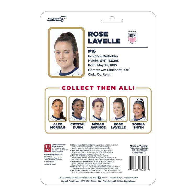 U.S. Women's National Team Soccer ReAction Rose Lavelle (2023 World Cup Home Kit) Figure Gallery Image 5
