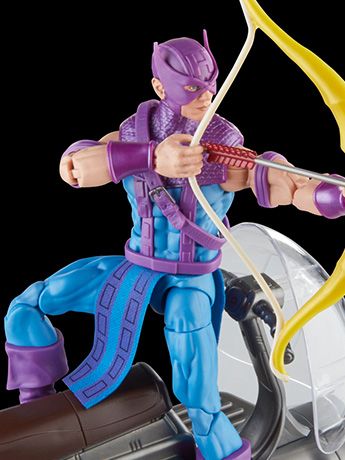The Avengers 60th Anniversary Marvel Legends Hawkeye with Sky-Cycle Action Figure Gallery Image 2
