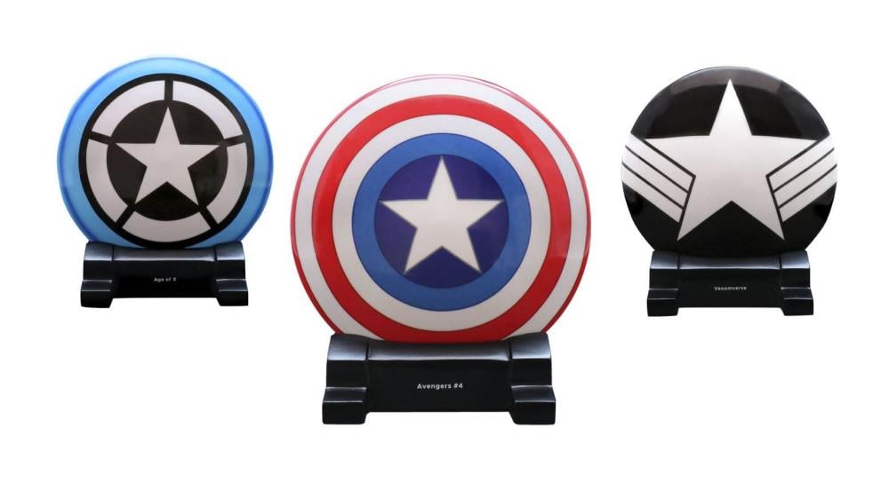 Marvel Captain America Boxed Set of 8 Porcelain Shields (Comic Ver.)