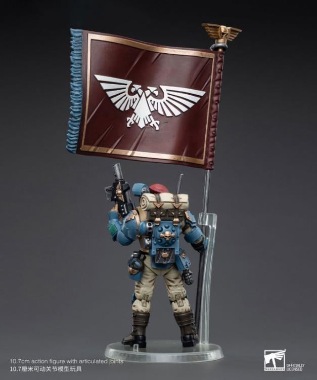 Warhammer 40k Astra Militarum Tempestus Scions Command Squad 55th Kappic Eagles Banner Bearer 1/18 Scale Figure Gallery Image 8