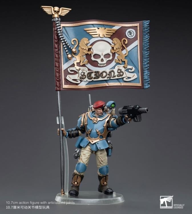 Warhammer 40k Astra Militarum Tempestus Scions Command Squad 55th Kappic Eagles Banner Bearer 1/18 Scale Figure Gallery Image 4