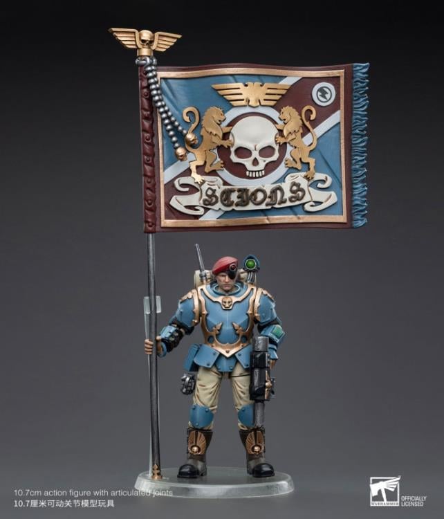 Warhammer 40k Astra Militarum Tempestus Scions Command Squad 55th Kappic Eagles Banner Bearer 1/18 Scale Figure Gallery Image 3