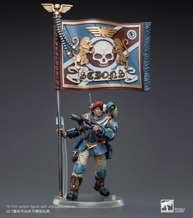 Warhammer 40k Astra Militarum Tempestus Scions Command Squad 55th Kappic Eagles Banner Bearer 1/18 Scale Figure Gallery Image 6