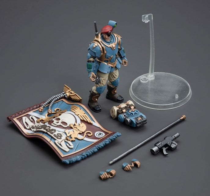 Warhammer 40k Astra Militarum Tempestus Scions Command Squad 55th Kappic Eagles Banner Bearer 1/18 Scale Figure Gallery Image 10