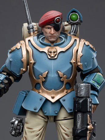 Warhammer 40k Astra Militarum Tempestus Scions Command Squad 55th Kappic Eagles Banner Bearer 1/18 Scale Figure Gallery Image 2