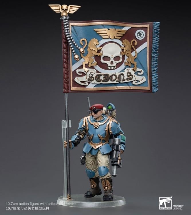 Warhammer 40k Astra Militarum Tempestus Scions Command Squad 55th Kappic Eagles Banner Bearer 1/18 Scale Figure Gallery Image 5