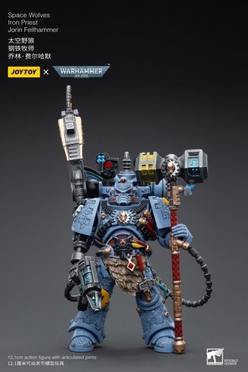 Warhammer 40K Space Wolves Iron Priest Jorin Fellhammer 1/18 Scale Figure Gallery Image 3