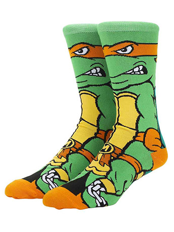 Teenage Mutant Ninja Turtles Michelangelo Animigos 360 Character Socks Gallery Image 2