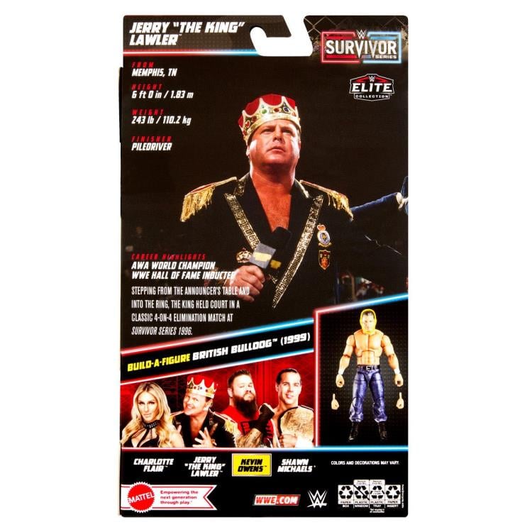WWE Survivor Series Elite Collection Jerry "The King" Lawler (British Bulldog BAF) Gallery Image 9