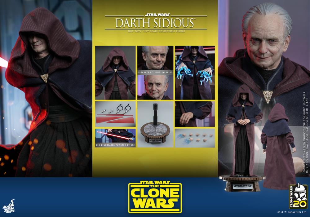 Star Wars: The Clone Wars TMS102 Darth Sidious 1/6th Scale Collectible Figure Gallery Image 23