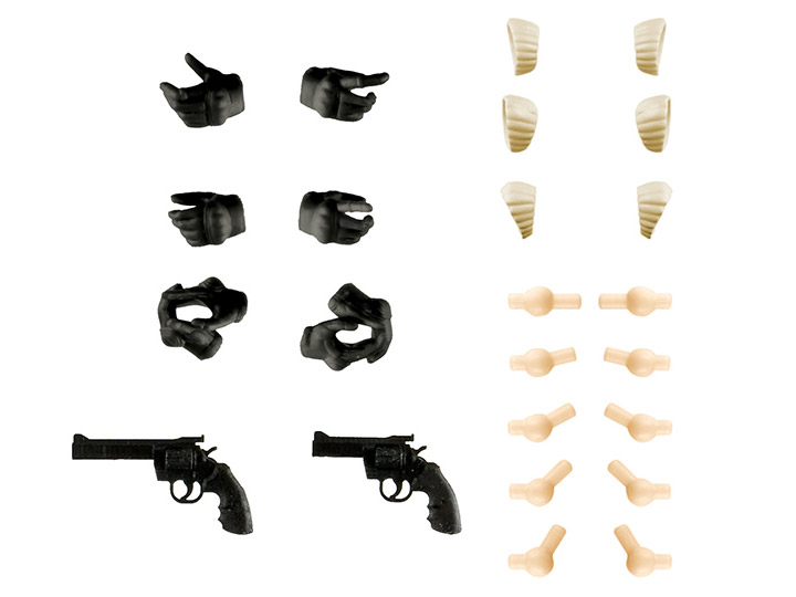 Little Armory LAOP13 Sousai Shoujo Teien Tactical Gloves & Revolver Set (Black) 1/12 Scale Accessory Set Gallery Image 1