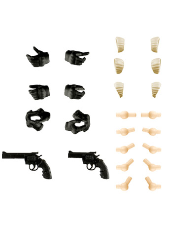 Little Armory LAOP13 Sousai Shoujo Teien Tactical Gloves & Revolver Set (Black) 1/12 Scale Accessory Set Gallery Image 2