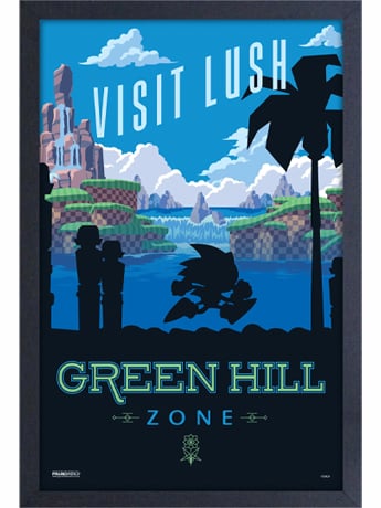 Sonic The Hedgehog Visit Lush Green Hill Zone Framed Art Print