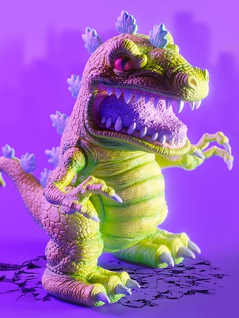 Rugrats Nickelodeon x James Groman Reptar 12" Limited Edition Soft Vinyl Figure Gallery Image 2