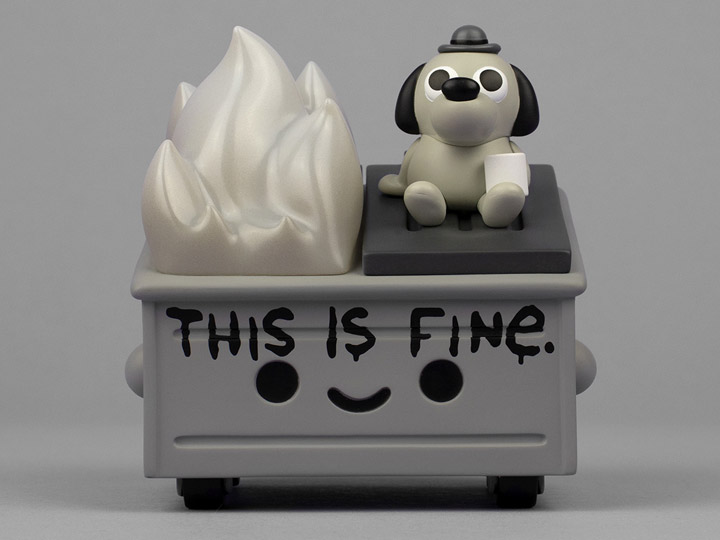 Lil Dumpster Fire This is Fine (Newsprint Edition) Limited Edition Vinyl Figure Gallery Image 1