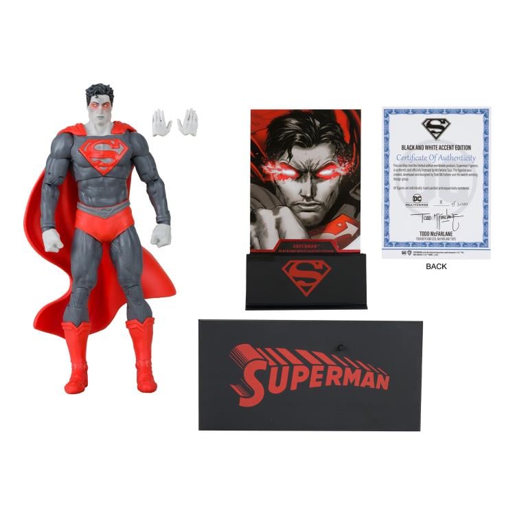 DC Comics Superman BBTS Exclusive Limited Black & White Accent Edition Figure Gallery Image 15