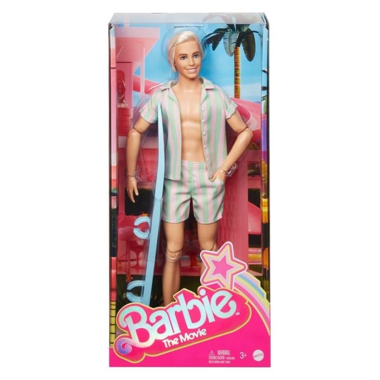 Barbie: The Movie Ken Doll (Pastel Striped Beach Outfit) Gallery Image 9