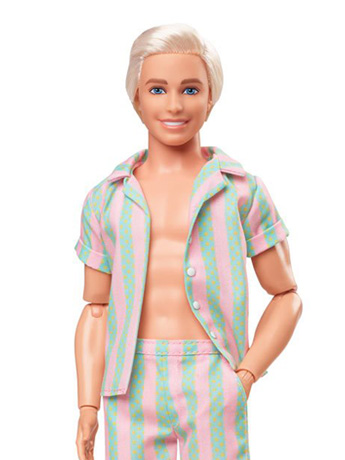 Barbie: The Movie Ken Doll (Pastel Striped Beach Outfit) Gallery Image 2