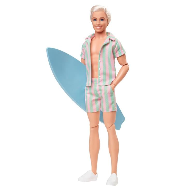 Barbie: The Movie Ken Doll (Pastel Striped Beach Outfit) Gallery Image 5