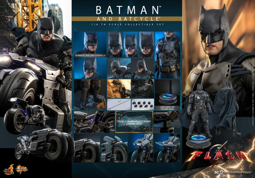 The Flash (2023) MMS705 Batman and Batcycle 1/6th Scale Collectible Figure Set Gallery Image 30
