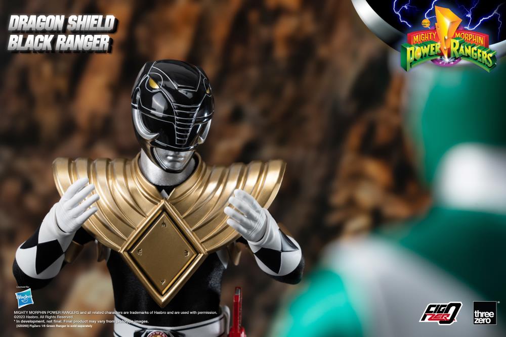 Mighty Morphin Power Rangers FigZero Dragon Shield Black Ranger 1/6 Scale Figure Gallery Image 17