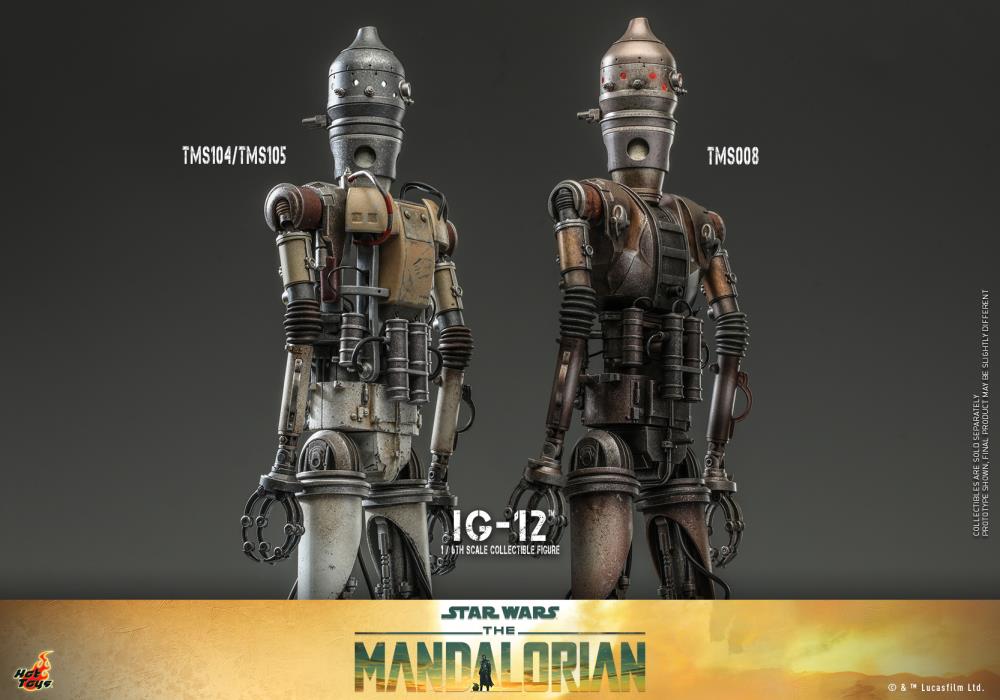 The Mandalorian TMS104 IG-12 and Grogu 1/6th Scale Collectible Figure Set Gallery Image 6