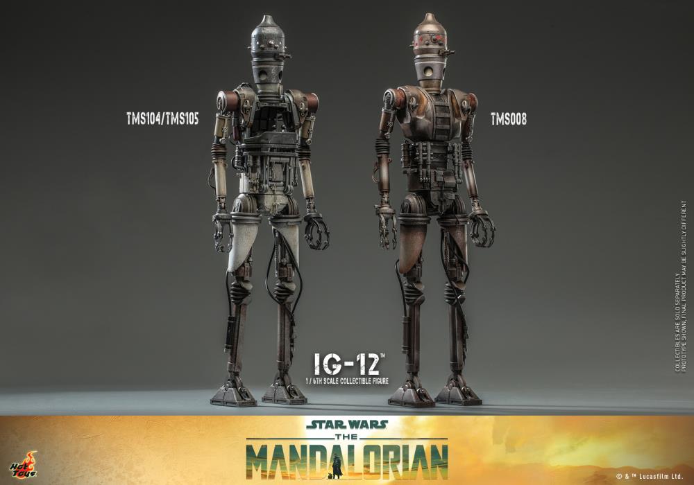 The Mandalorian TMS104 IG-12 and Grogu 1/6th Scale Collectible Figure Set Gallery Image 5