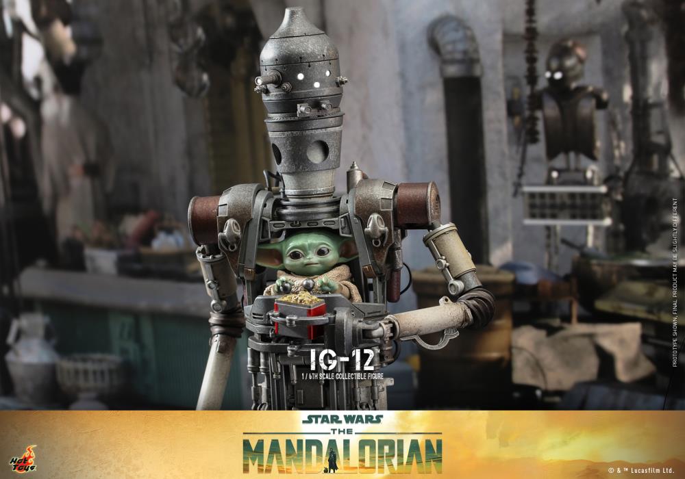 The Mandalorian TMS104 IG-12 and Grogu 1/6th Scale Collectible Figure Set Gallery Image 19
