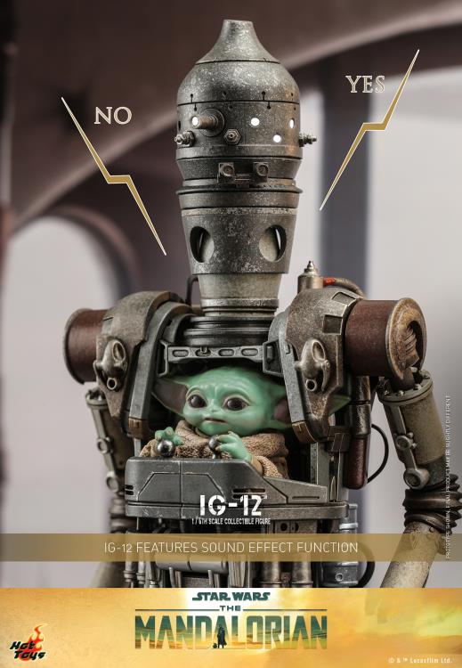 The Mandalorian TMS104 IG-12 and Grogu 1/6th Scale Collectible Figure Set Gallery Image 10