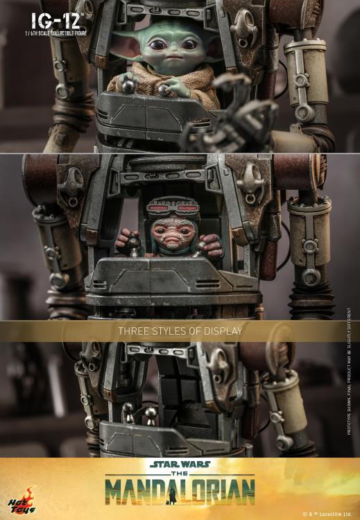 The Mandalorian TMS104 IG-12 and Grogu 1/6th Scale Collectible Figure Set Gallery Image 14
