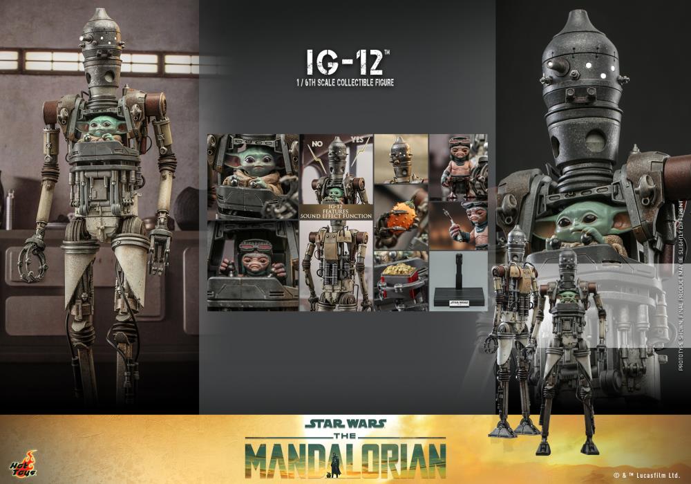 The Mandalorian TMS104 IG-12 and Grogu 1/6th Scale Collectible Figure Set Gallery Image 20