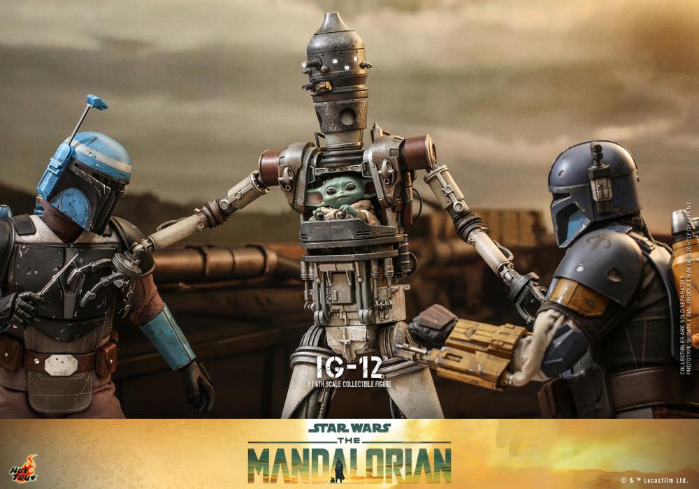 The Mandalorian TMS104 IG-12 and Grogu 1/6th Scale Collectible Figure Set Gallery Image 15