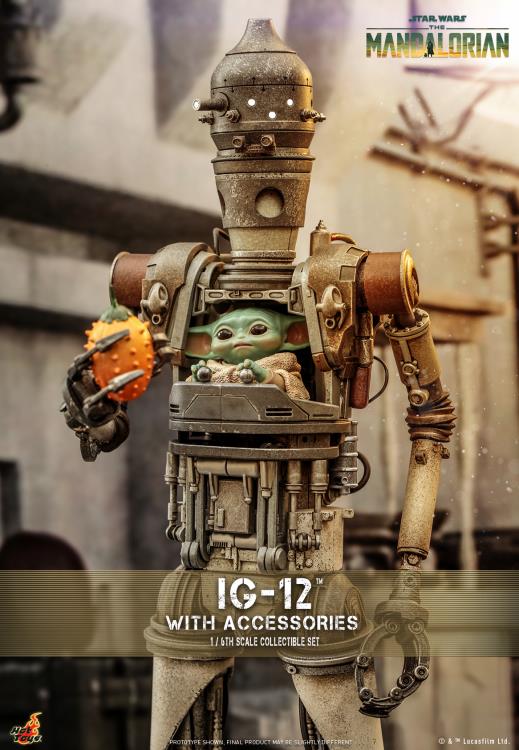 The Mandalorian TMS105 IG-12 and Grogu with Accessories 1/6th Scale Collectible Figure Set Gallery Image 3