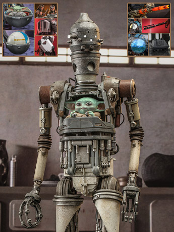 The Mandalorian TMS105 IG-12 and Grogu with Accessories 1/6th Scale Collectible Figure Set Gallery Image 2
