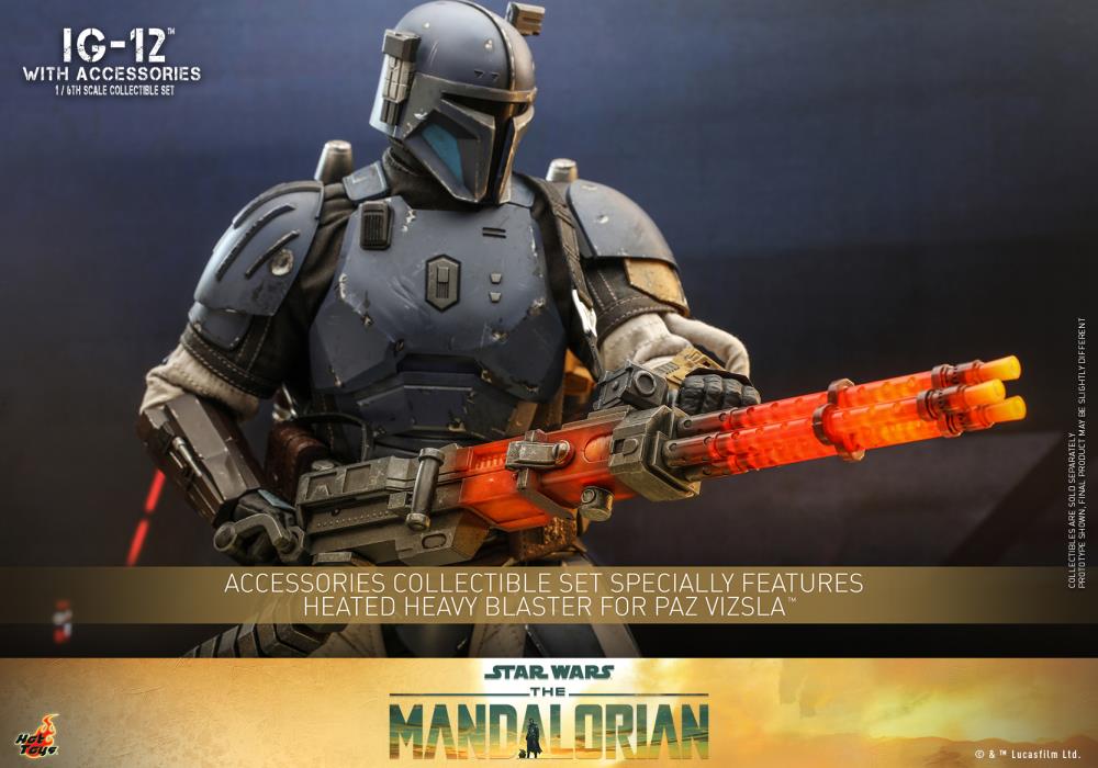 The Mandalorian TMS105 IG-12 and Grogu with Accessories 1/6th Scale Collectible Figure Set Gallery Image 13