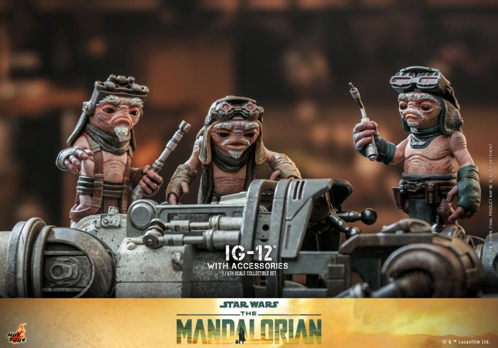 The Mandalorian TMS105 IG-12 and Grogu with Accessories 1/6th Scale Collectible Figure Set Gallery Image 7
