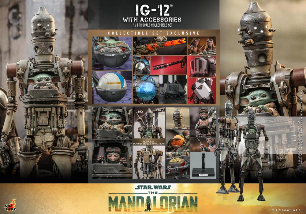 The Mandalorian TMS105 IG-12 and Grogu with Accessories 1/6th Scale Collectible Figure Set Gallery Image 18