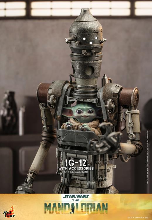 The Mandalorian TMS105 IG-12 and Grogu with Accessories 1/6th Scale Collectible Figure Set Gallery Image 5