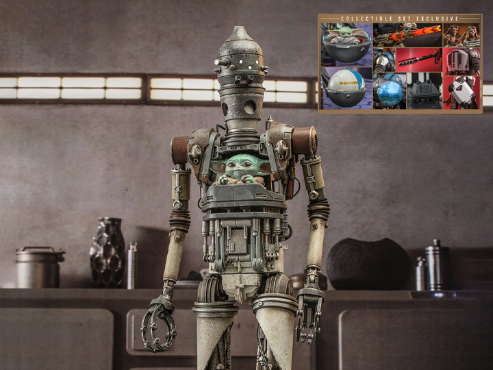 The Mandalorian TMS105 IG-12 and Grogu with Accessories 1/6th Scale Collectible Figure Set Gallery Image 1